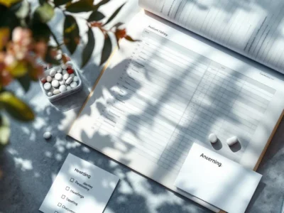 Clinician reviewing a patient medication list against a CBPM drug interactions checklist